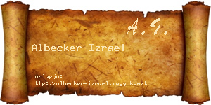 Albecker Izrael névjegykártya